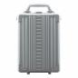 Preview: 14" Aluminum Vertical Briefcase Platinum - Your vertical aluminum suitcase for stylish business travels