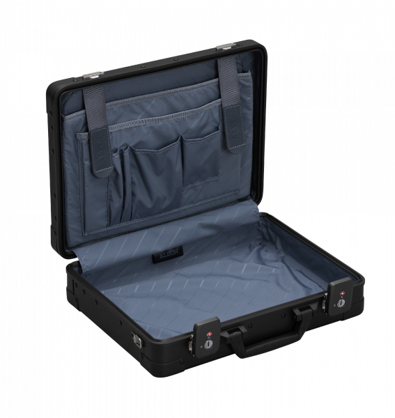ALEON "15" Attaché Laptop Case, 30 cm - Onyx -" - Hochwertiger Aluminium Notebook- & Aktenkoffer