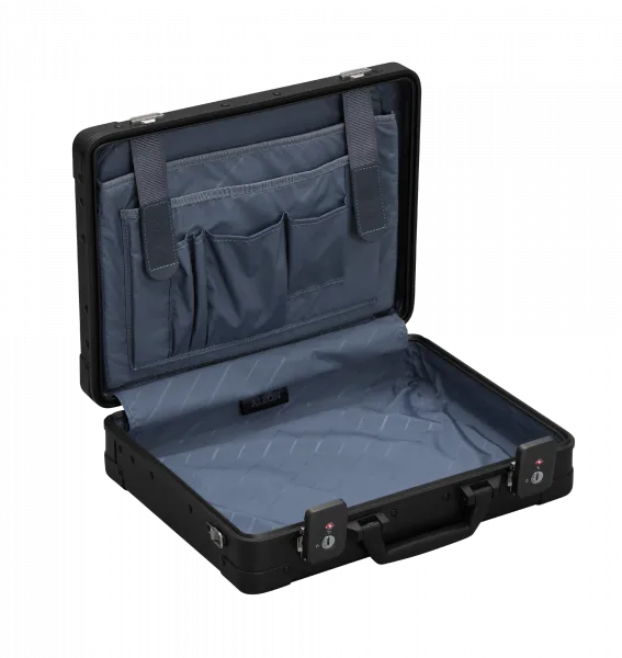ALEON "15" Attaché Laptop Case, 30 cm - Onyx -" - Hochwertiger Aluminium Notebook- & Aktenkoffer
