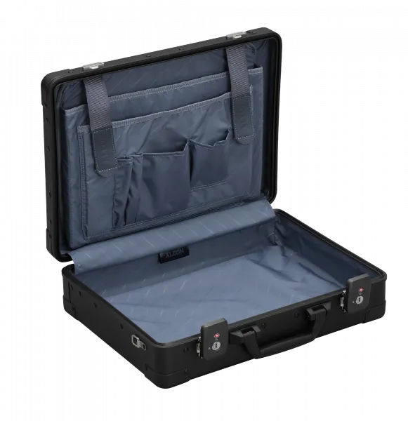 ALEON "17" Attaché Laptop Case, 33 cm - Onyx -" - Hochwertiger Aluminium Notebook- & Aktenkoffer