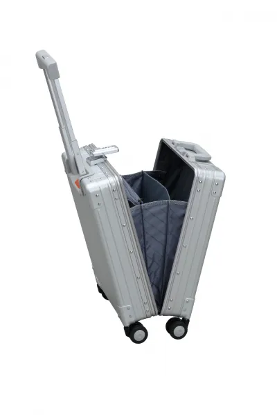 ALEON 'Business Carry-On, 49 cm' - Platin Trolley Koffer für Geschäfts- und Kurzreisen