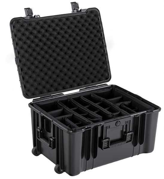 aleon outdoorcase gepolsterte Trennwände Verschluss schwarz Artikelnummer PC-5626