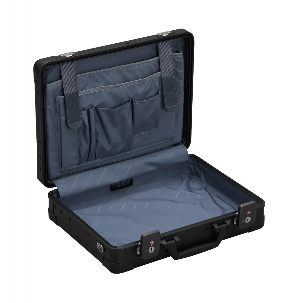 ALEON "15" Attaché Laptop Case, 30 cm - Onyx -" - Hochwertiger Aluminium Notebook- & Aktenkoffer