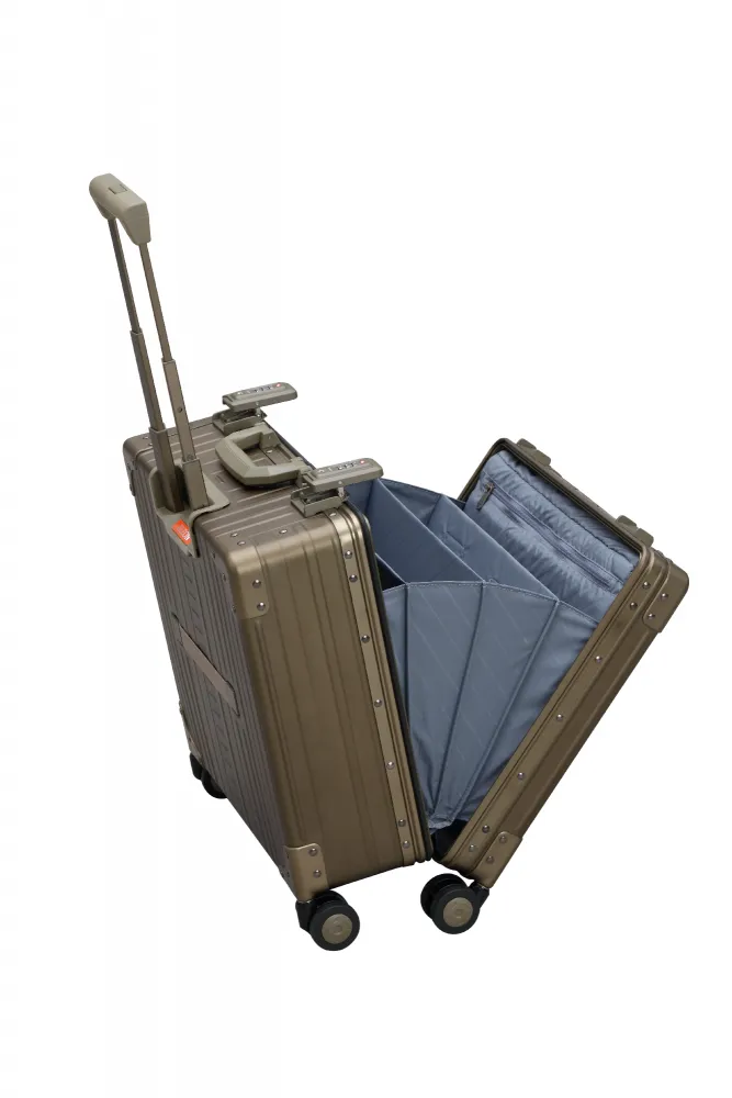 ALEON '17" Deluxe Business Case, 45 cm' - Bronze - Premium Aluminum Business & Laptop Suitcase