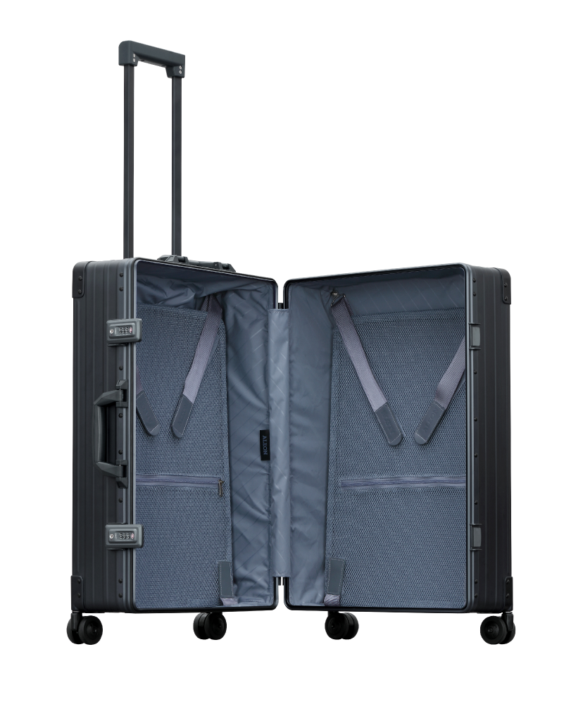 26" TRAVELER" - ONYX - Der elegante Aluminium Reisekoffer für luxuriöse Abenteuer und stilvolles Reisen