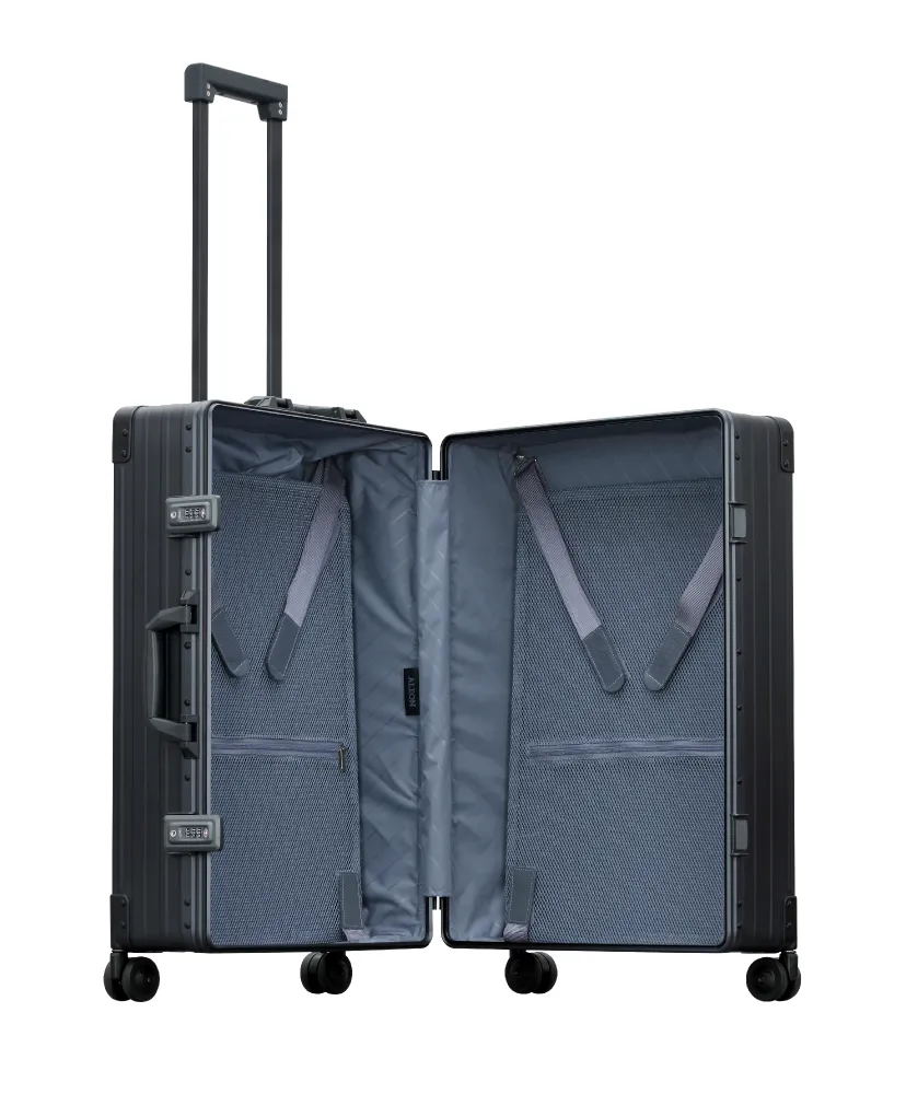 26" TRAVELER" - ONYX - The Elegant Aluminum Suitcase for Luxurious Adventures and Stylish Traveling