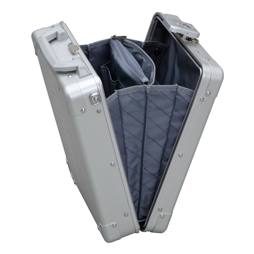 14" Aluminum Vertical Briefcase Platinum - Your vertical aluminum suitcase for stylish business travels